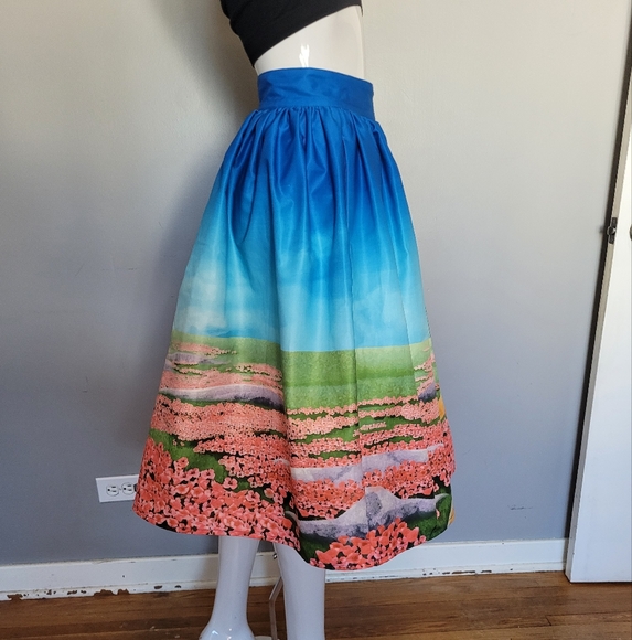 Unique Vintage X The Wizard Of Oz Yellow Brick Road Swing Skirt, VGUC, Size 2X - Picture 3 of 9